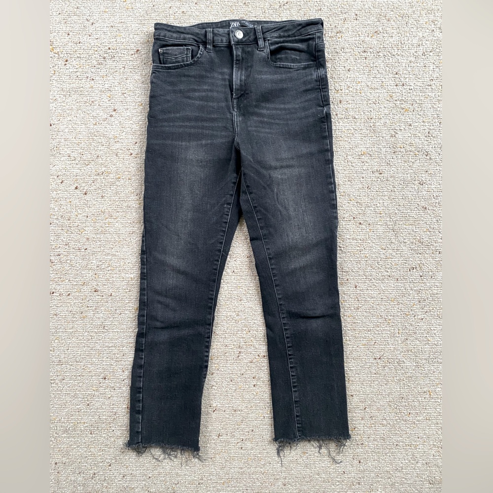 Zara Stretch High Rise Crop Denim